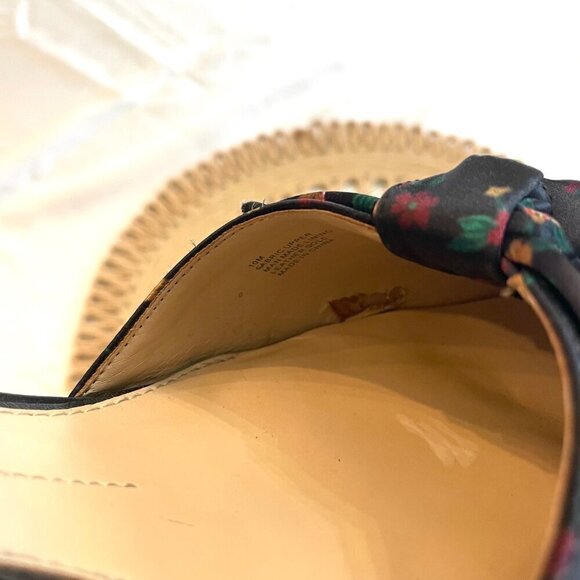 Gianni Bini Black Floral Print Twist Knot Pointed Toe Mules Size 10 - Picture 11 of 13